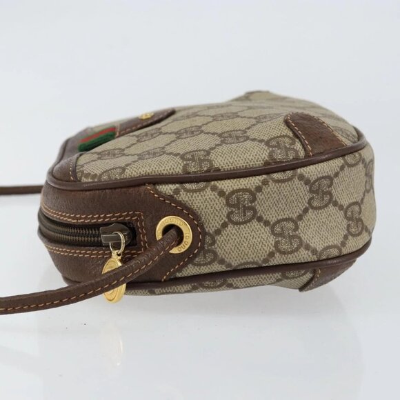 GUCCI GG Supreme Web Sherry Line Bag PVC Beige Red 156 02 066 Auth 150544 - Picture 5 of 15